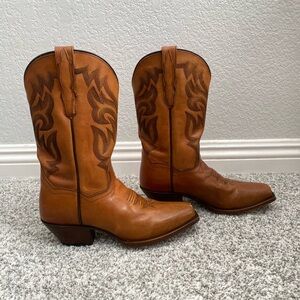 Dan Post Womens Leather Block Heel Cowboy Boots size 7